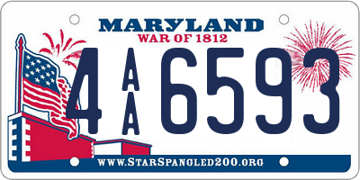 MD license plate 4AA6593