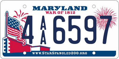 MD license plate 4AA6597