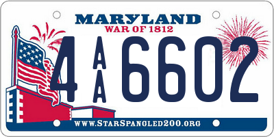 MD license plate 4AA6602