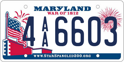 MD license plate 4AA6603