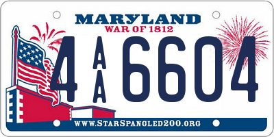 MD license plate 4AA6604