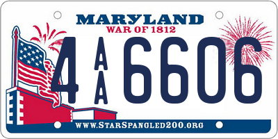 MD license plate 4AA6606