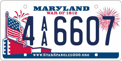 MD license plate 4AA6607