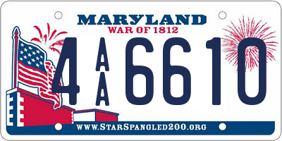 MD license plate 4AA6610