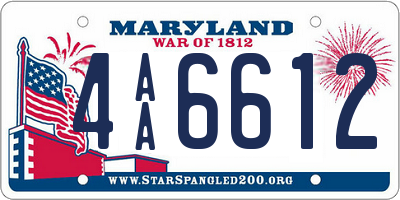 MD license plate 4AA6612