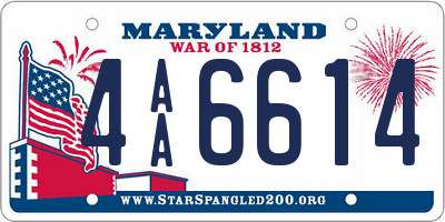 MD license plate 4AA6614