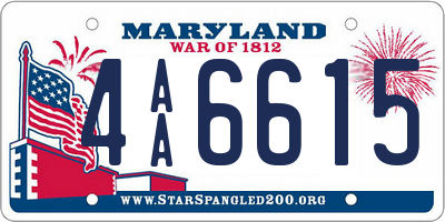 MD license plate 4AA6615