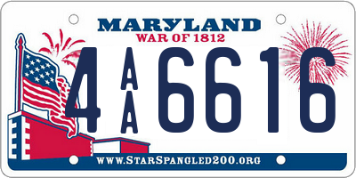 MD license plate 4AA6616