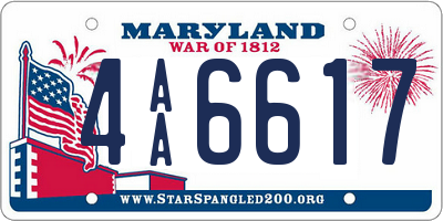 MD license plate 4AA6617