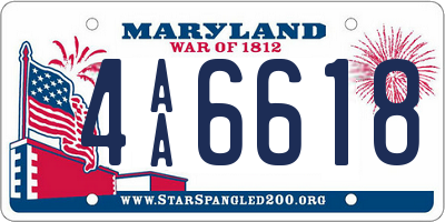 MD license plate 4AA6618