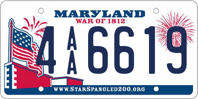 MD license plate 4AA6619