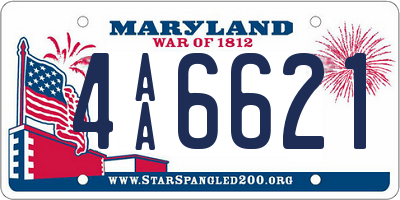 MD license plate 4AA6621