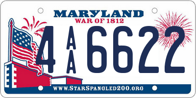 MD license plate 4AA6622