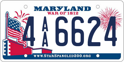 MD license plate 4AA6624