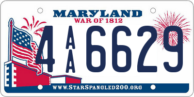 MD license plate 4AA6629