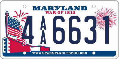 MD license plate 4AA6631