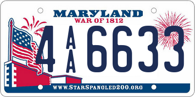 MD license plate 4AA6633