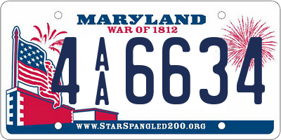 MD license plate 4AA6634