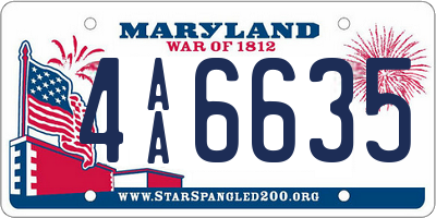 MD license plate 4AA6635