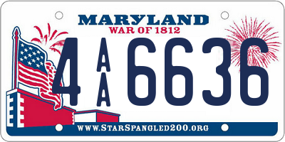 MD license plate 4AA6636