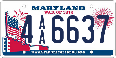 MD license plate 4AA6637