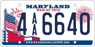 MD license plate 4AA6640