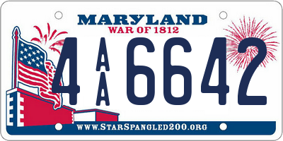 MD license plate 4AA6642