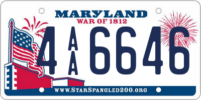 MD license plate 4AA6646