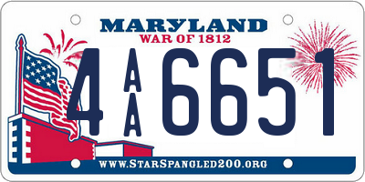 MD license plate 4AA6651