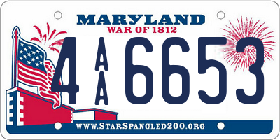 MD license plate 4AA6653