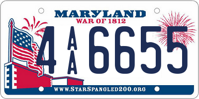 MD license plate 4AA6655