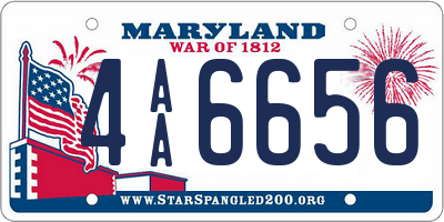 MD license plate 4AA6656