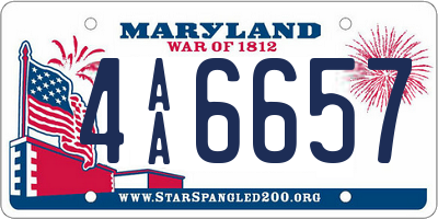 MD license plate 4AA6657