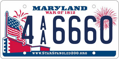 MD license plate 4AA6660