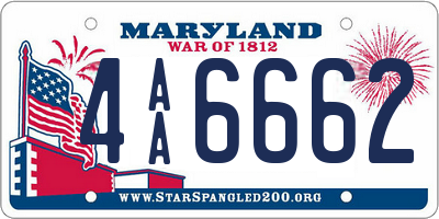 MD license plate 4AA6662