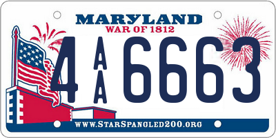 MD license plate 4AA6663