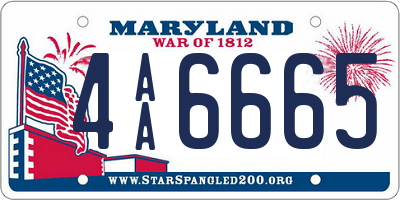 MD license plate 4AA6665