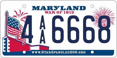 MD license plate 4AA6668