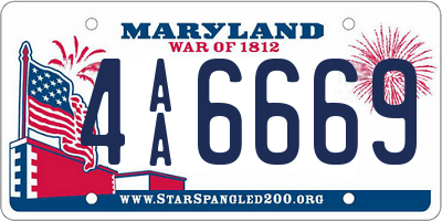 MD license plate 4AA6669