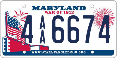 MD license plate 4AA6674