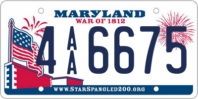 MD license plate 4AA6675