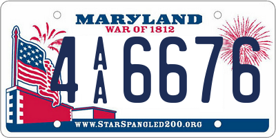 MD license plate 4AA6676