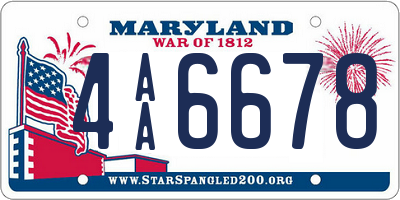 MD license plate 4AA6678