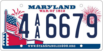 MD license plate 4AA6679