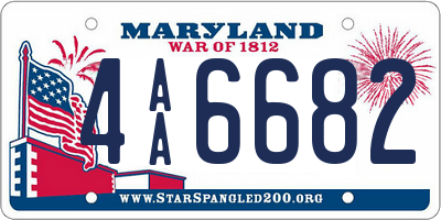 MD license plate 4AA6682