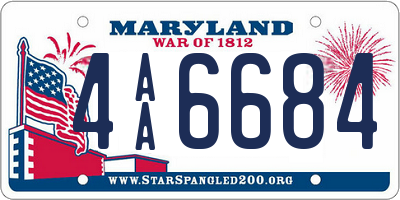 MD license plate 4AA6684