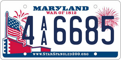 MD license plate 4AA6685