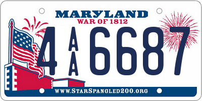 MD license plate 4AA6687