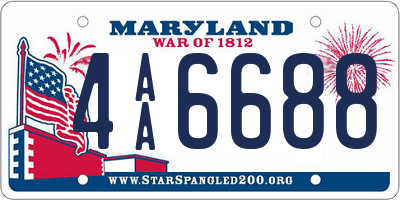 MD license plate 4AA6688