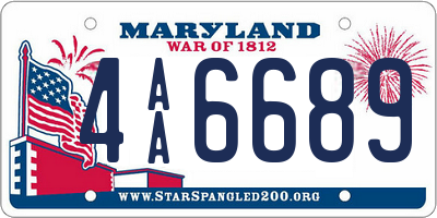 MD license plate 4AA6689